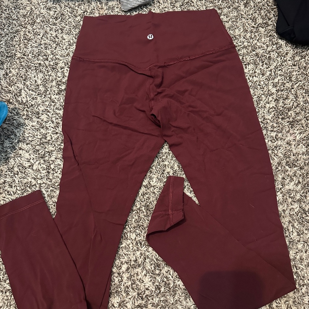 Maroon High-Waisted Leggings